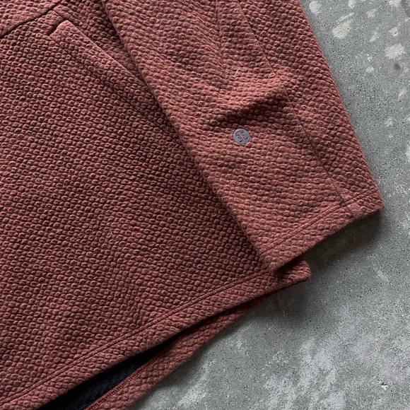 Lululemon Men’s At Ease Hoodie Sweater Brown Pullover Zip Pockets Jacket Medium - Picture 2 of 4